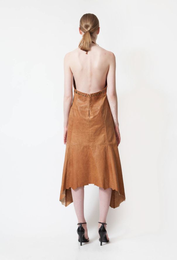 Emanuel Ungaro Vintage Leather Halter Dress - 3 Emanuel Ungaro Vintage Leather Halter Dress - 3
