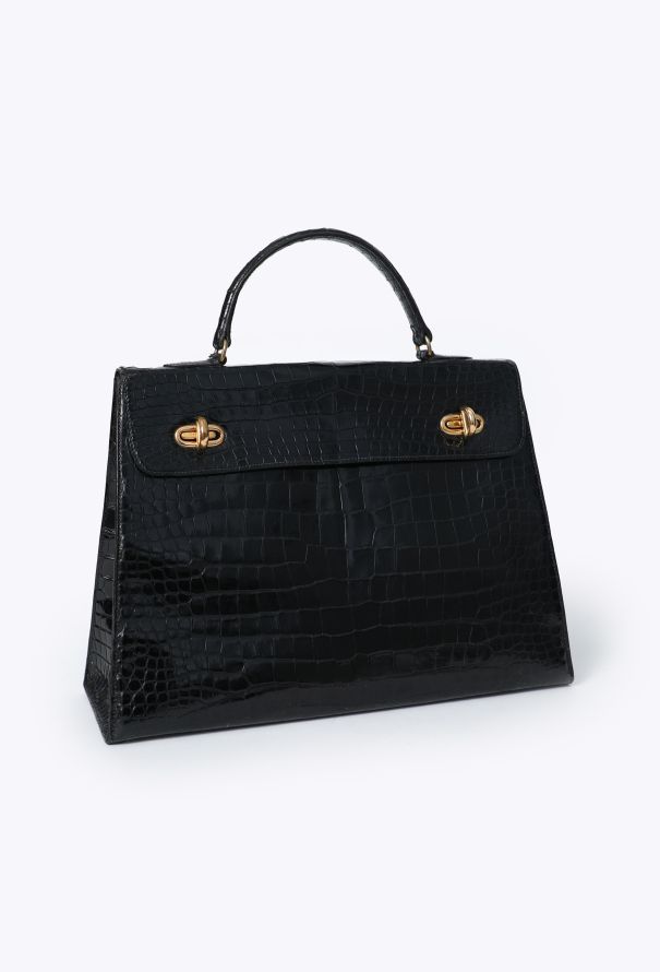 Hermès RARE 1955 Porosus Kelly 'Chaîne d'Ancre' 36cm - 2