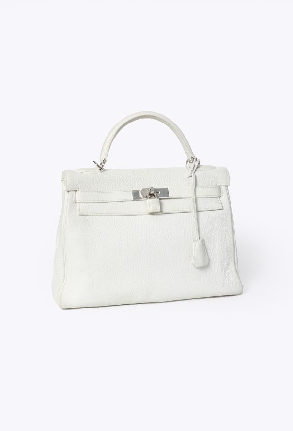 Hermès Blanc Taurillon Clémence Kelly Retourné 32 - 4