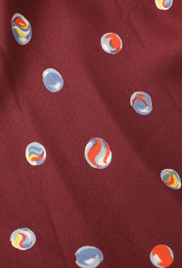 Céline 80s Marble Print Lavallière Dress - 12 Céline 80s Marble Print Lavallière Dress - 12