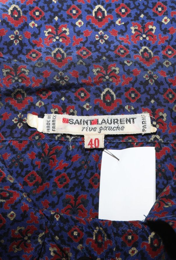 Saint Laurent '70s Printed Silk Lavallière Blouse - 7