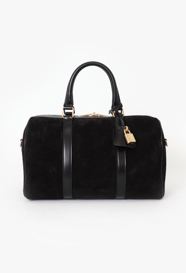Céline Black Suede Boston Bag - 1