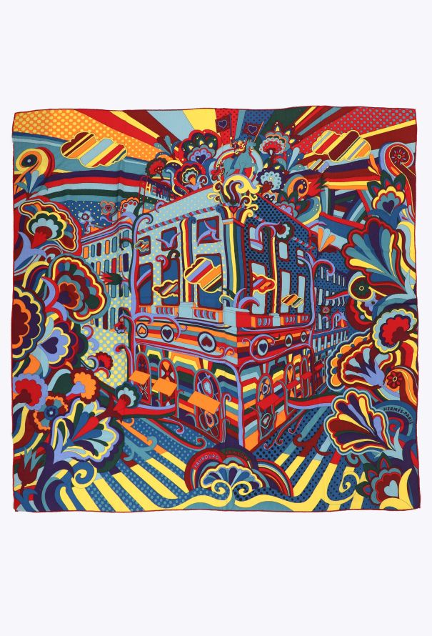 Hermès 2019 'Faubourg Rainbow' Cashmere 140cm Shawl - 2