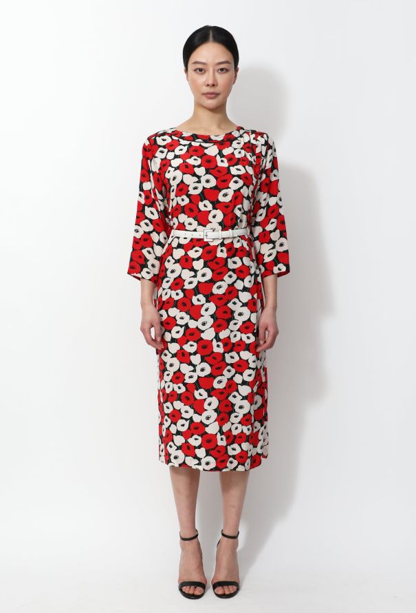 Exquisite Vintage Louis Féraud Silk Poppy Dress - 1
