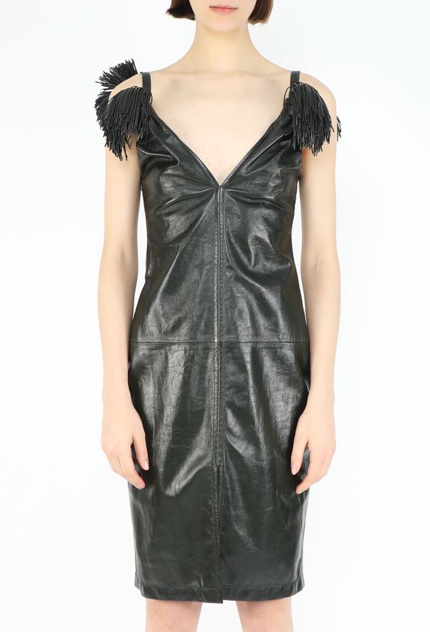 Bottega Veneta F/W 2022 Leather Pom Pom Dress - 3
