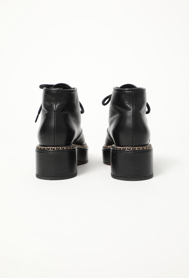 Chanel 2020 Chainlink Leather 'CC' Boots - 5 Chanel 2020 Chainlink Leather 'CC' Boots - 5