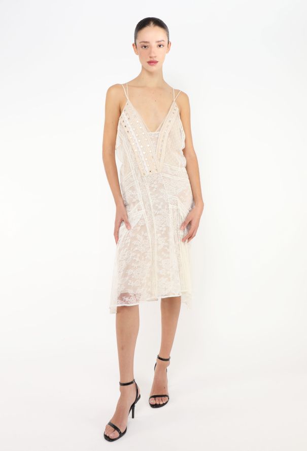 Roberto Cavalli Resort 2014 Mirrored Lace Slip Dress - 1