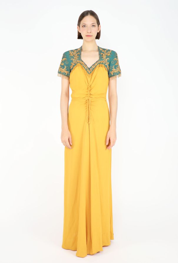Jeanne Paquin Beaded Crêpe Gown, 1950s - 2