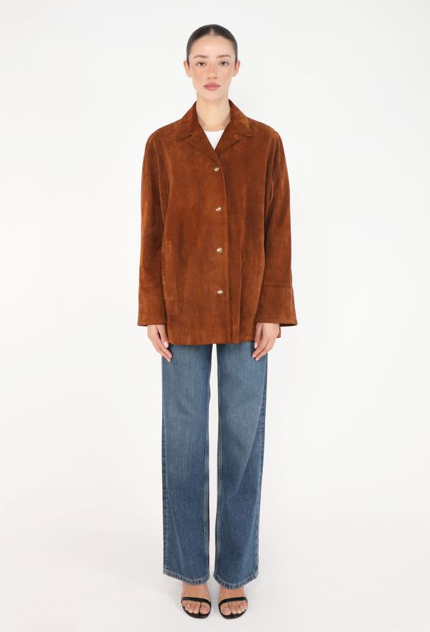 Hermès Vintage Notched Suede Jacket - 3