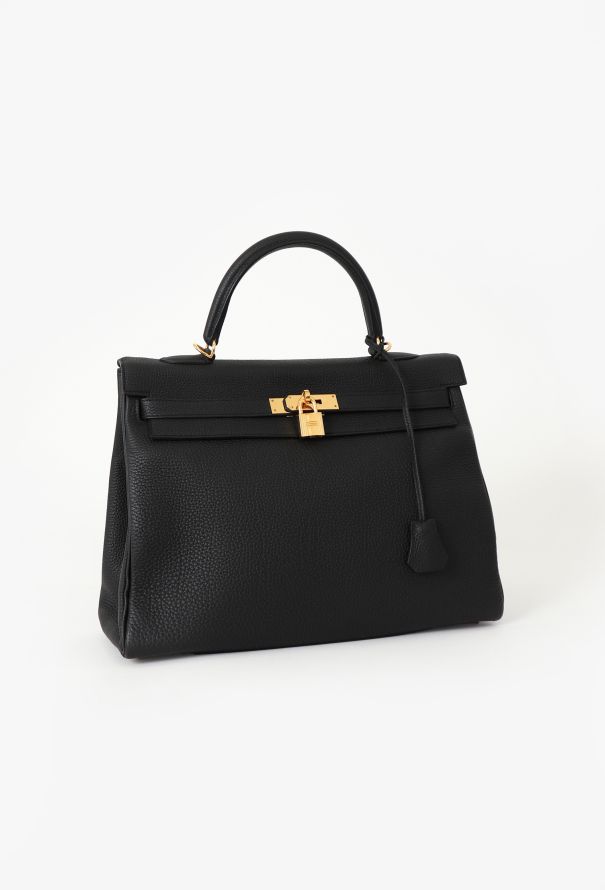Hermès 2019 NEW Black Togo Kelly Retourné 35 - 5