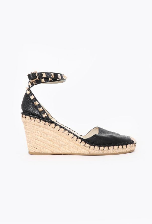 Valentino Rockstud Espadrille Wedges - 1