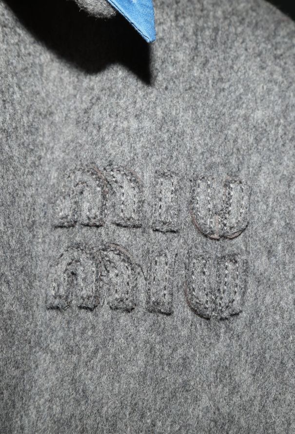 Miu Miu 2024 Felted Cotton Trim Coat - 8