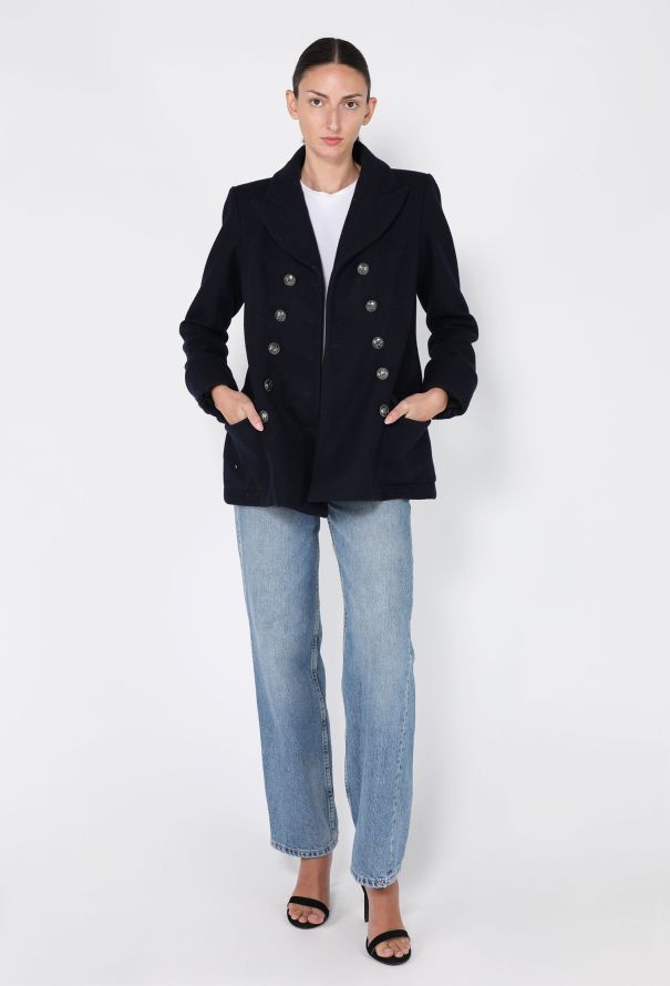 Chanel Anchor-Embossed Wool Peacoat, Pre-Fall 2018 - 5