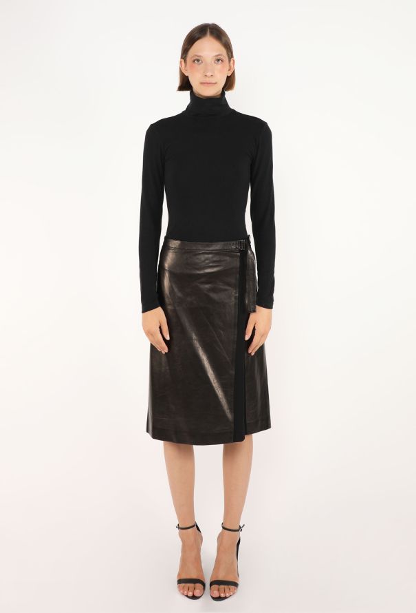 Gucci Belted Leather Skirt, Late 1990s - 1