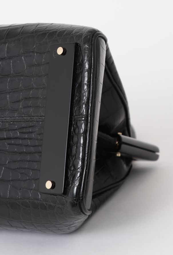 Perrin Black Crocodile Bag - 8