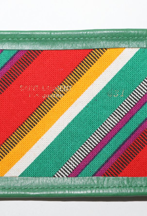 Saint Laurent Striped Leather Trim Belt, 1976 - 3