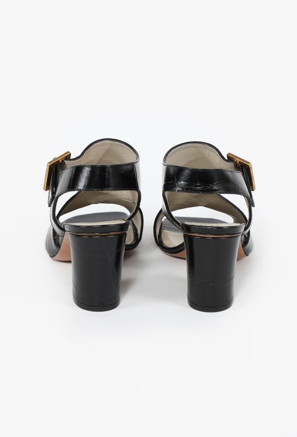 Céline 2013 Embossed Leather Mules - 4