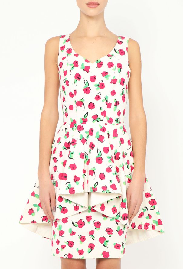 Guy Laroche '80s Floral Piqué Dress - 1