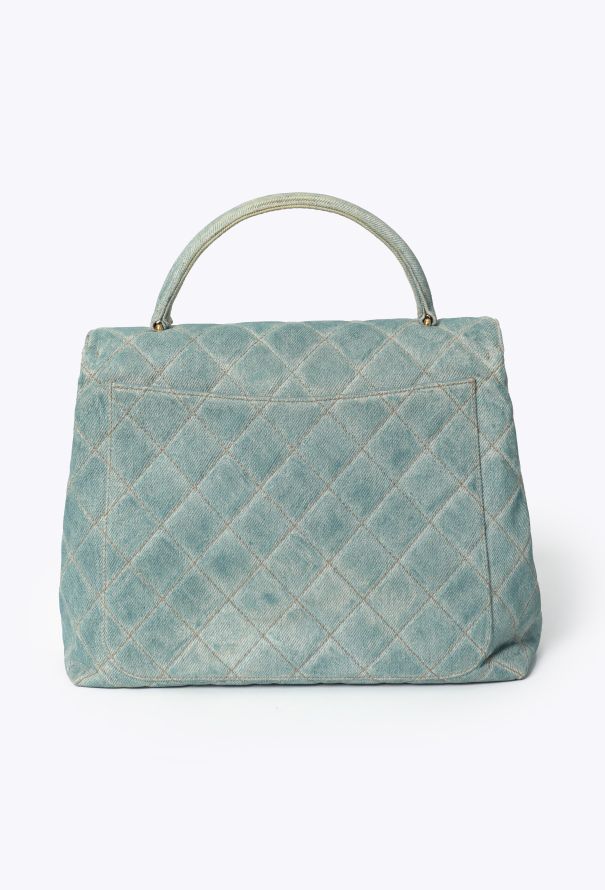Chanel Vintage Denim Quilted Top-Handle Bag - 4