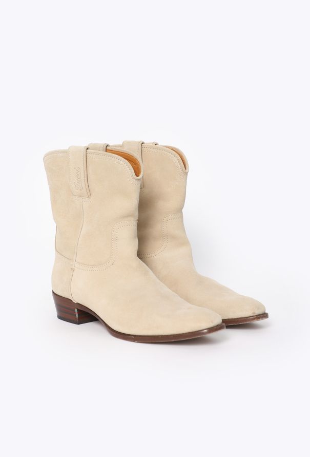 Gucci Suede Cowboy Boots - 2