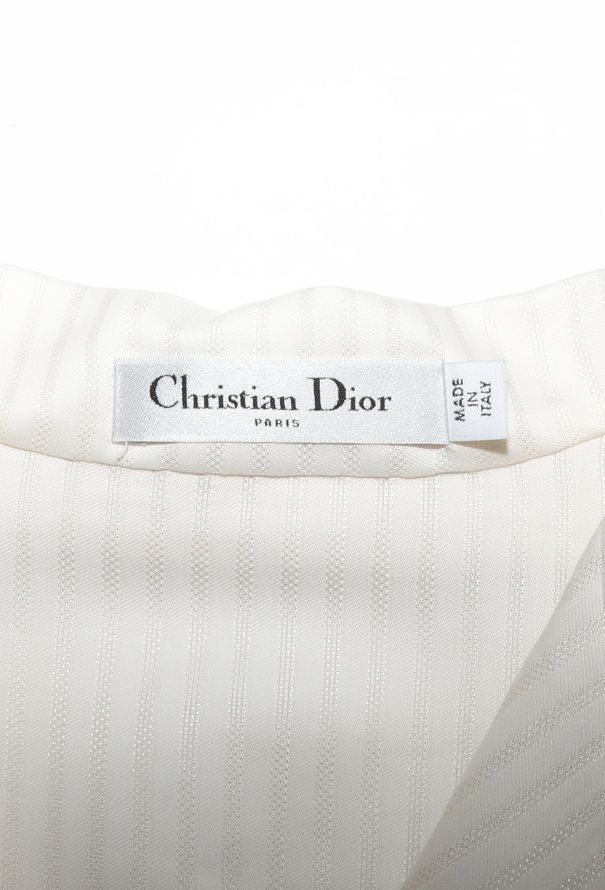 Dior 2021 Pinstripe Flared Silk Dress - 5