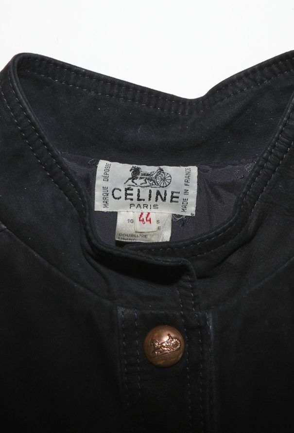 Céline Navy Suede Calèche Dress, 1970s - 7