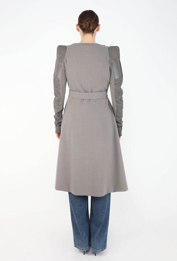 Rick Owens Early 2000s Structured Belted Coat - 6