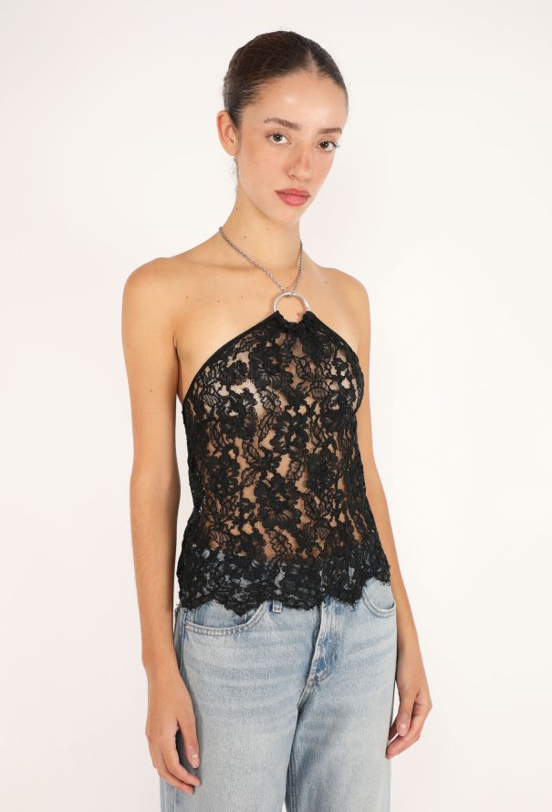 Dolce & Gabbana Chainlink Halter Lace Top, 2000 - 3