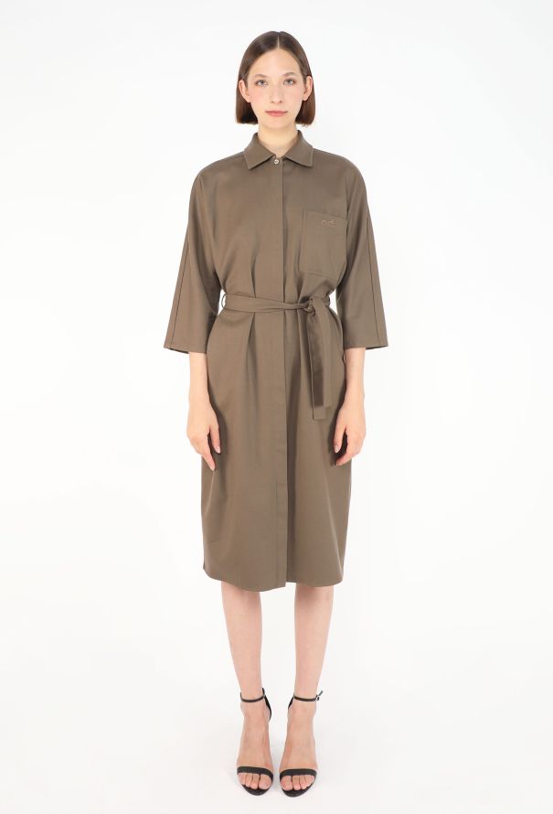 Hermès Twill Belted Shirt Dress - 4