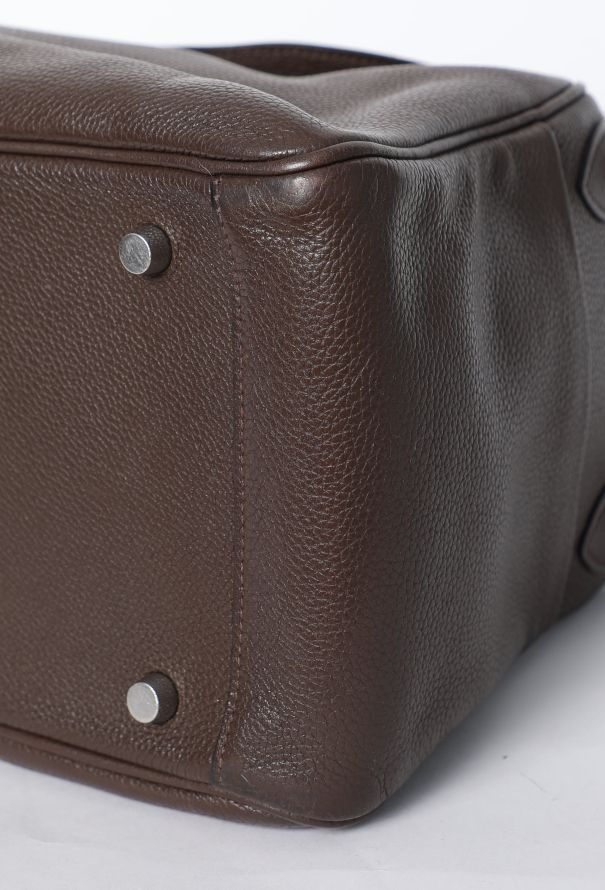 Hermès Chocolat Taurillon Clémence Lindy 30 - 11