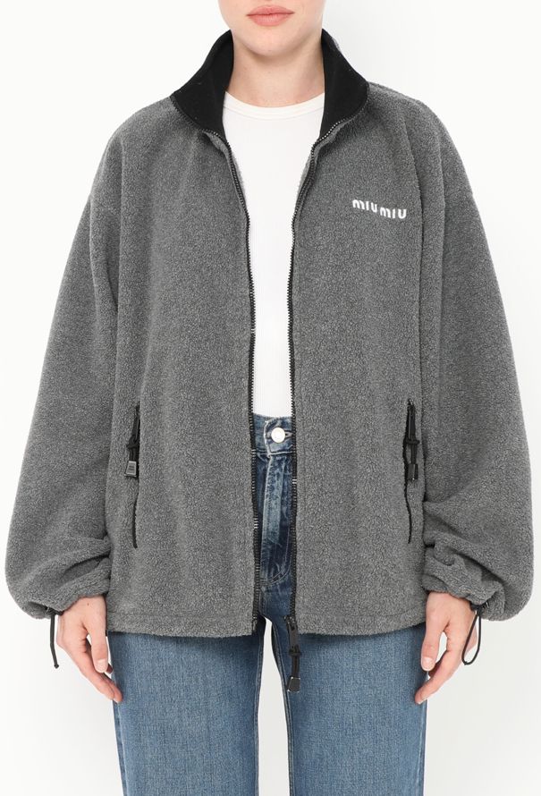 Miu Miu F/W 2024 Oversized Fleece Logo Jacket - 1