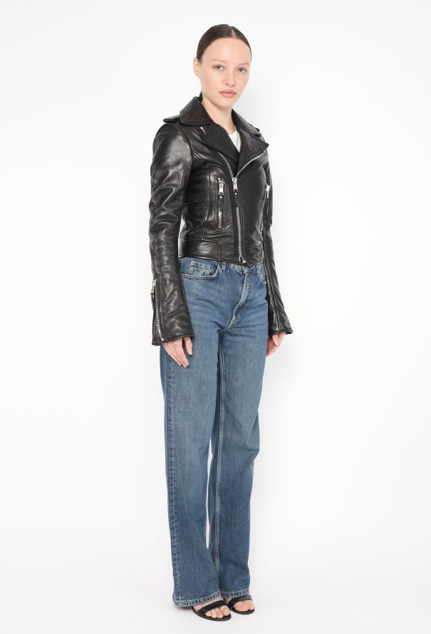 Balenciaga Lambskin Leather Biker Jacket - 4