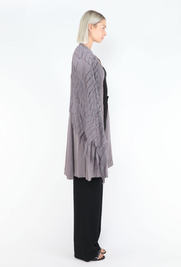 Saint Laurent S/S 2003 Perforated Wing Silk Cape - 5