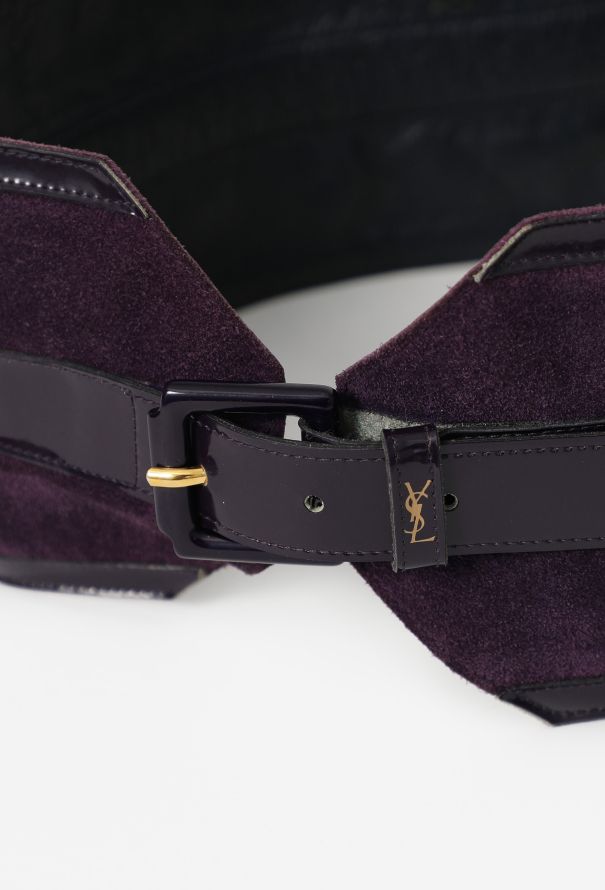 Saint Laurent Vintage Suede & Patent Belt - 4