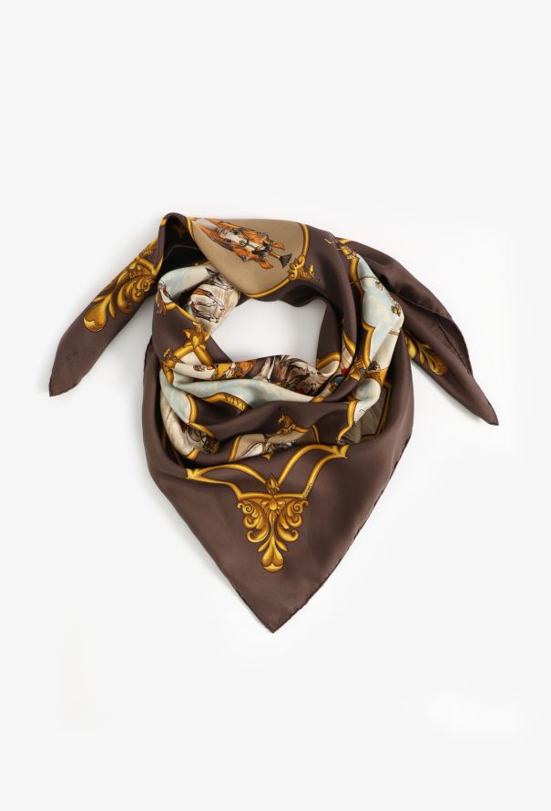Les Chevaux des Moghols' 90cm Silk Carré | Authentic Les Chevaux des Moghols' 90cm Silk Carré | Authentic
