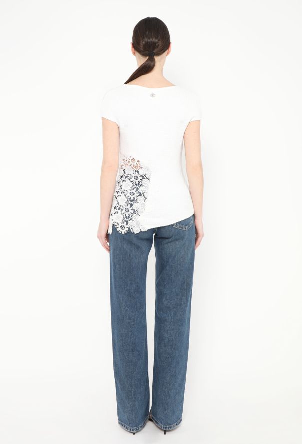 Chanel Asymmetrical Floral Crochet Top - 3