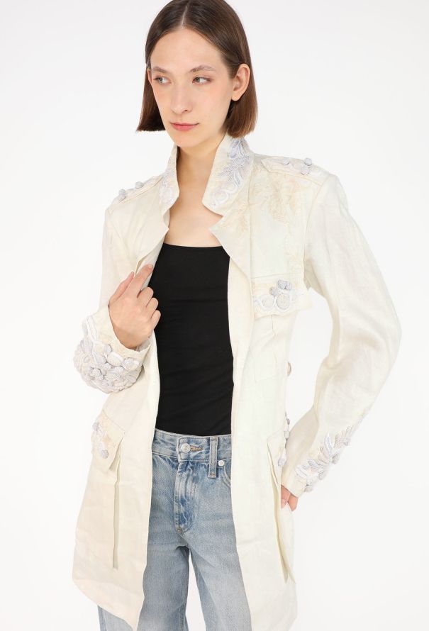 Dries Van Noten Embroidered Linen Jacket, Early 2000s - 2