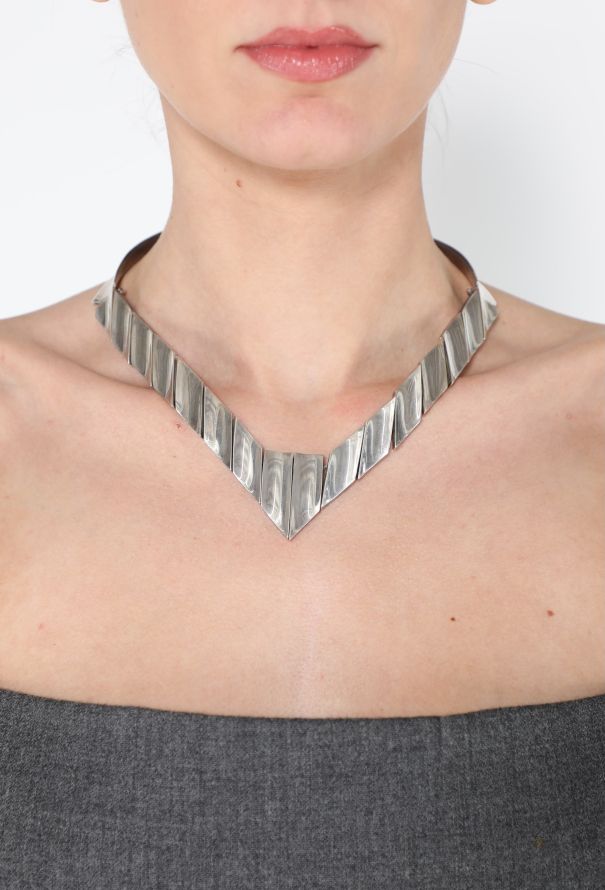 World Treasures Vintage Silver Modernist Choker Necklace - 2
