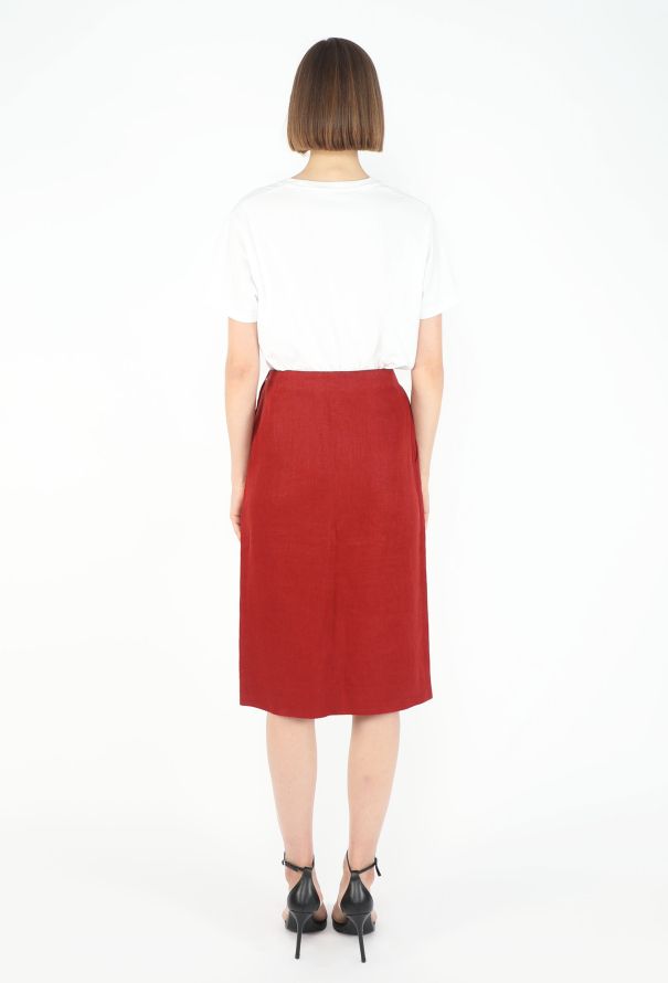 Hermès Margiela 1999 Drawstring Linen Skirt - 5