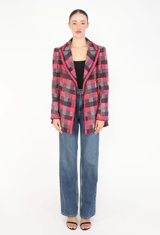 Chanel S/S 2020 Checkered Tweed Blazer - 4