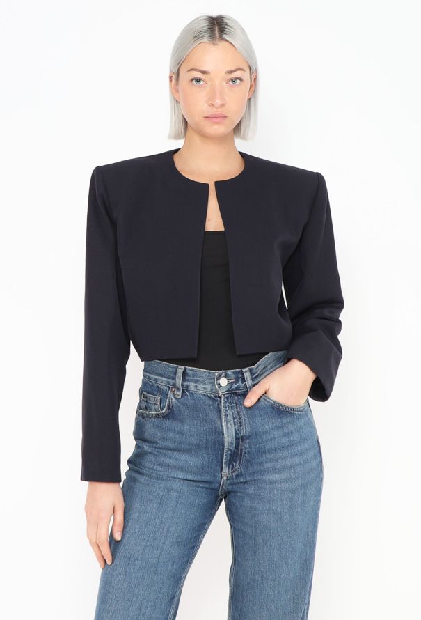 Saint Laurent Vintage Navy Cropped Bolero - 1