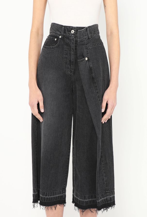 Sacai S/S 2019 Deconstructed Cropped Jeans - 3