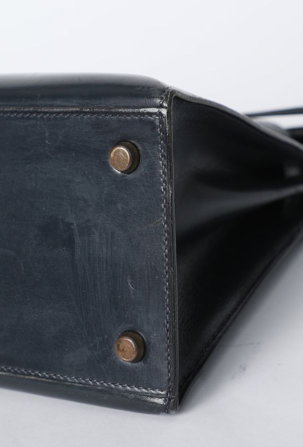 Hermès Vintage Navy Box Kelly Sellier 29 - 12 Hermès Vintage Navy Box Kelly Sellier 29 - 12