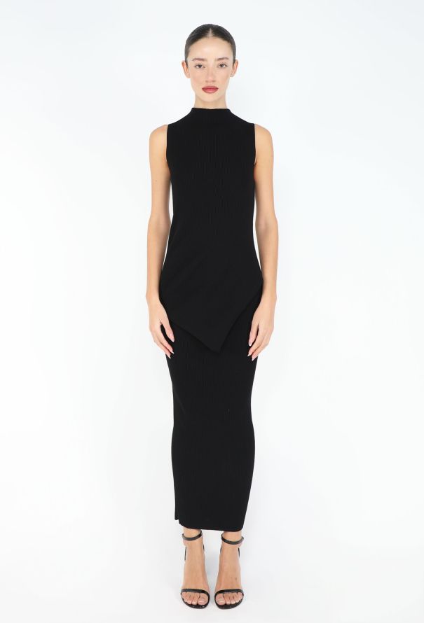Rick Owens 2024 Asymmetrical Ribbed Dress - 1
