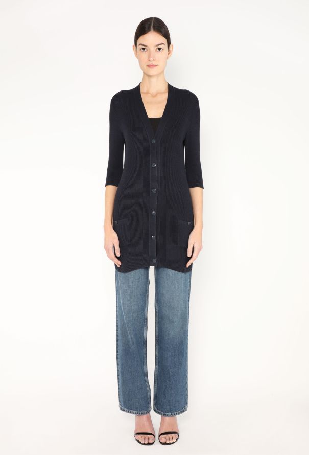 Chanel Ribbed 'CC' Cardigan - 3