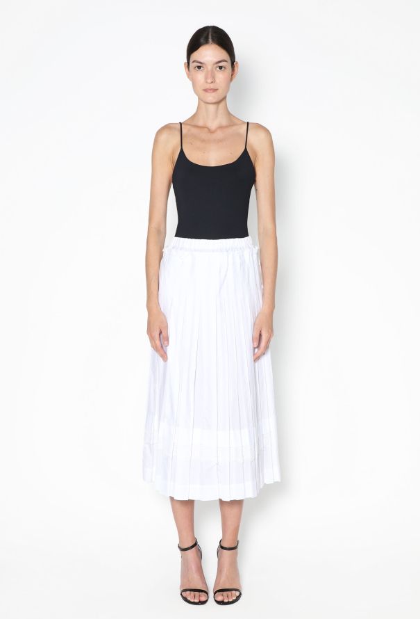Simone Rocha 2022 Pleated Lace Poplin Skirt - 1