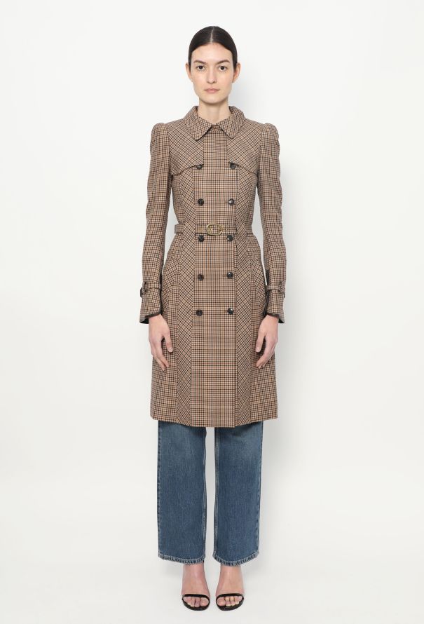 Balenciaga Belted Houndstooth Trench - 1