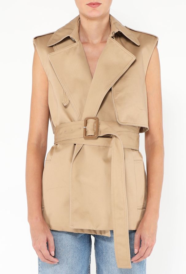 Céline Gabardine Belted Trench Jacket - 1
