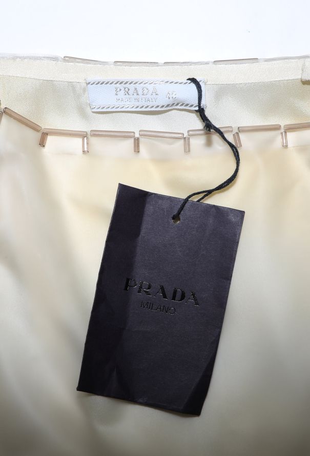 Prada RARE S/S 1998 Beaded Latex Skirt - 7 Prada RARE S/S 1998 Beaded Latex Skirt - 7