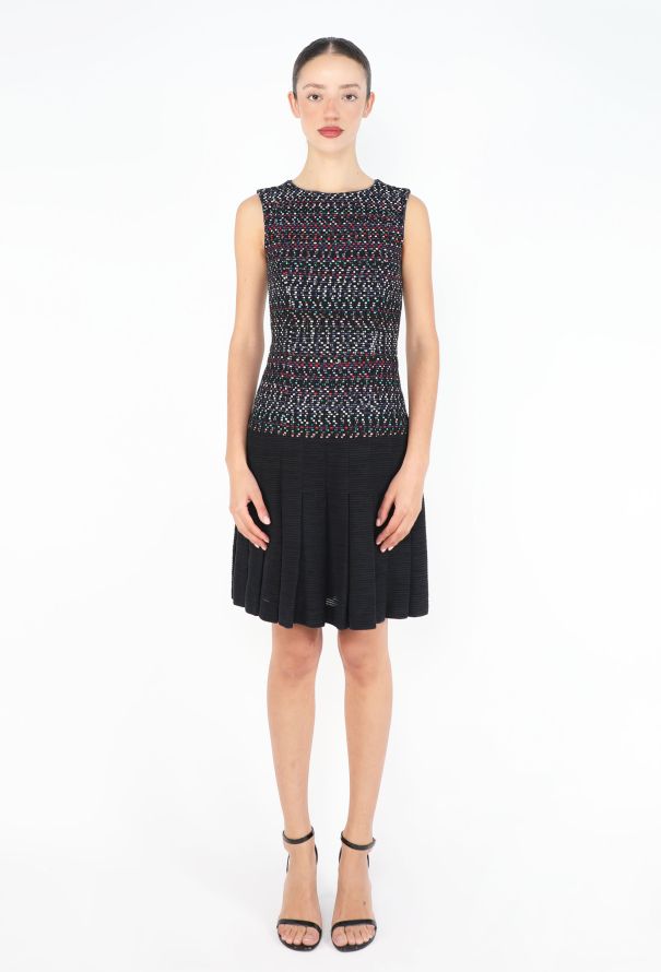 Chanel 2016 Tweed Pleated Skater Dress - 1
